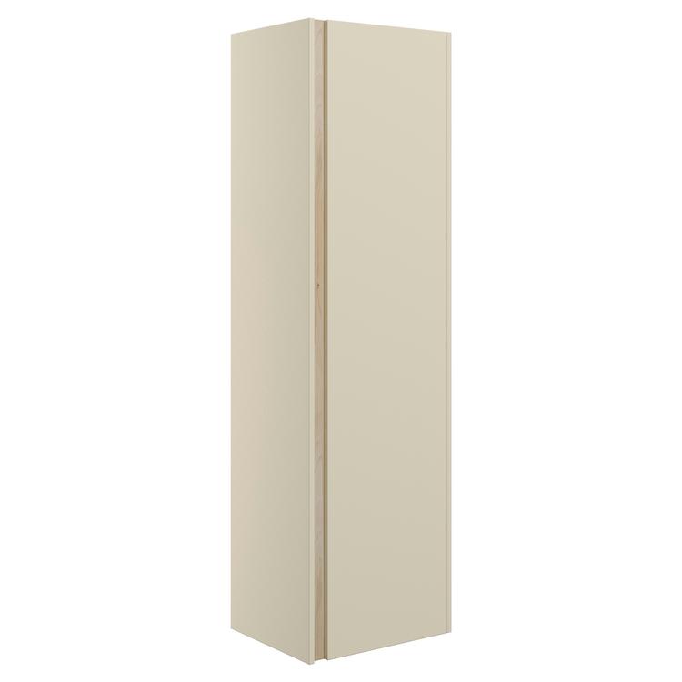 Hiroshi 350mm (W) x 1200mm (H) x 270mm (D) Wall Hung 1 Door Tall Unit - Matt Cotton & Oak Effect