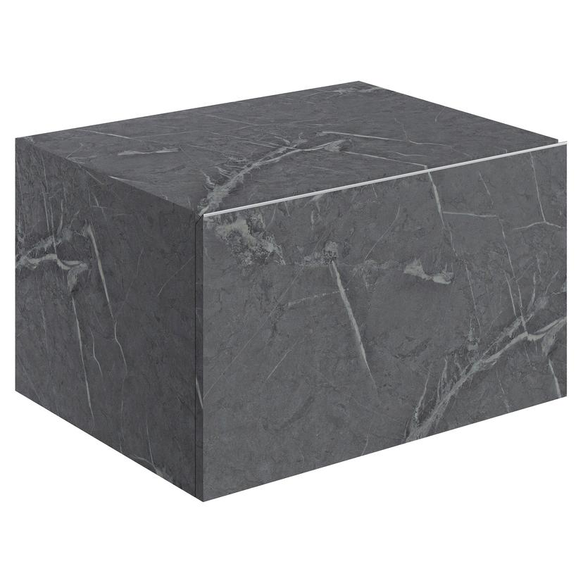 Kenzo 600mm (W) x 345mm (H) x 460mm (D) Wall Hung Storage Drawer - Grey Marble