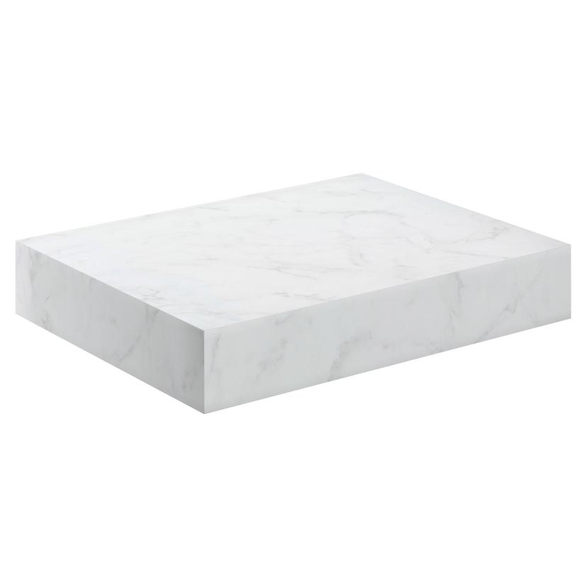 Kenzo 600mm (W) x 100mm (H) x 460mm (D) Wall Hung Basin Shelf - White Marble