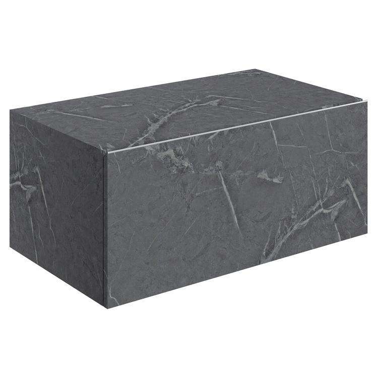 Kenzo 800mm (W) x 345mm (H) x 460mm (D) Wall Hung Storage Drawer - Grey Marble