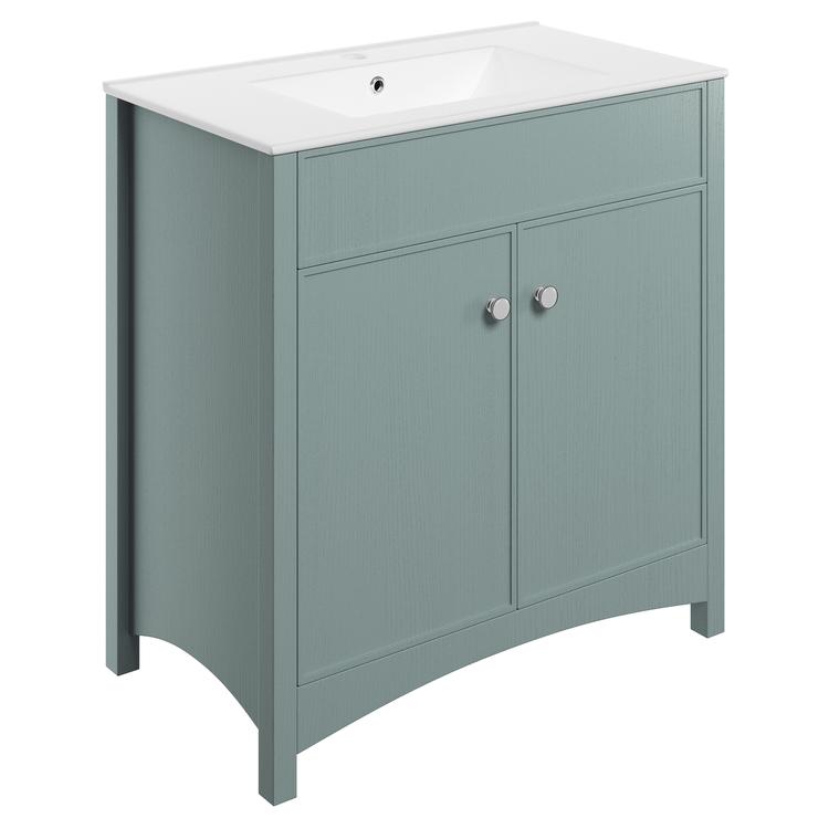 Sapporo 810mm(w) Basin Unit With Basin - Sea Green Ash