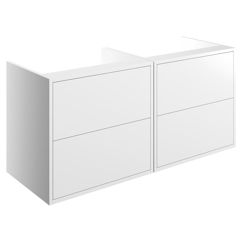 Chiba 1200mm(w) Wall Hung Basin Unit Run (No Top) - Matt White