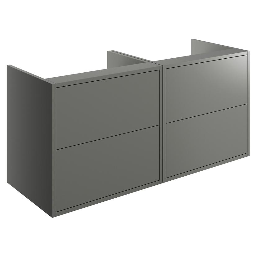 Chiba 1200mm(w) Wall Hung Basin Unit Run (No Top) - Matt Grey