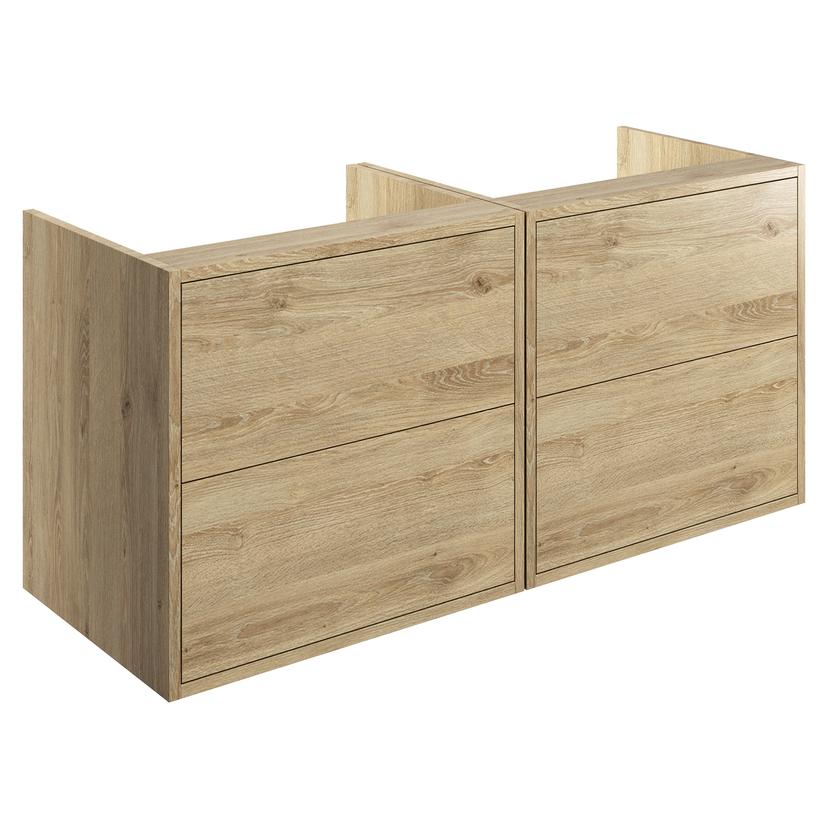 Chiba 1200mm(w) Wall Hung Basin Unit Run (No Top) - Havana Oak