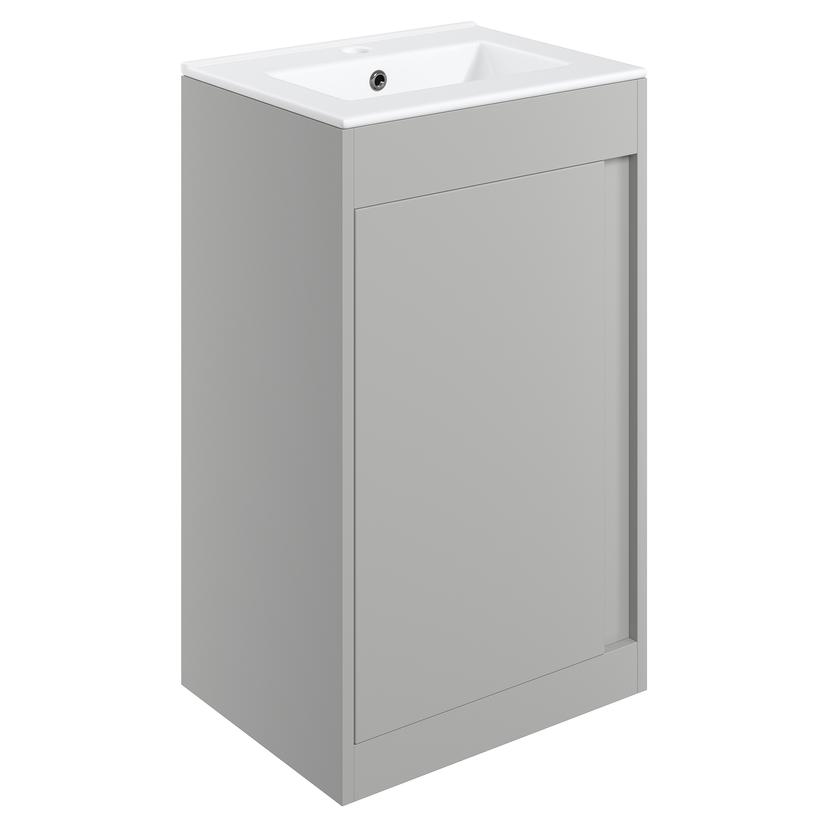 Nara 510mm(w) Floor Standing Unit Inc. Basin - Matt Light Grey