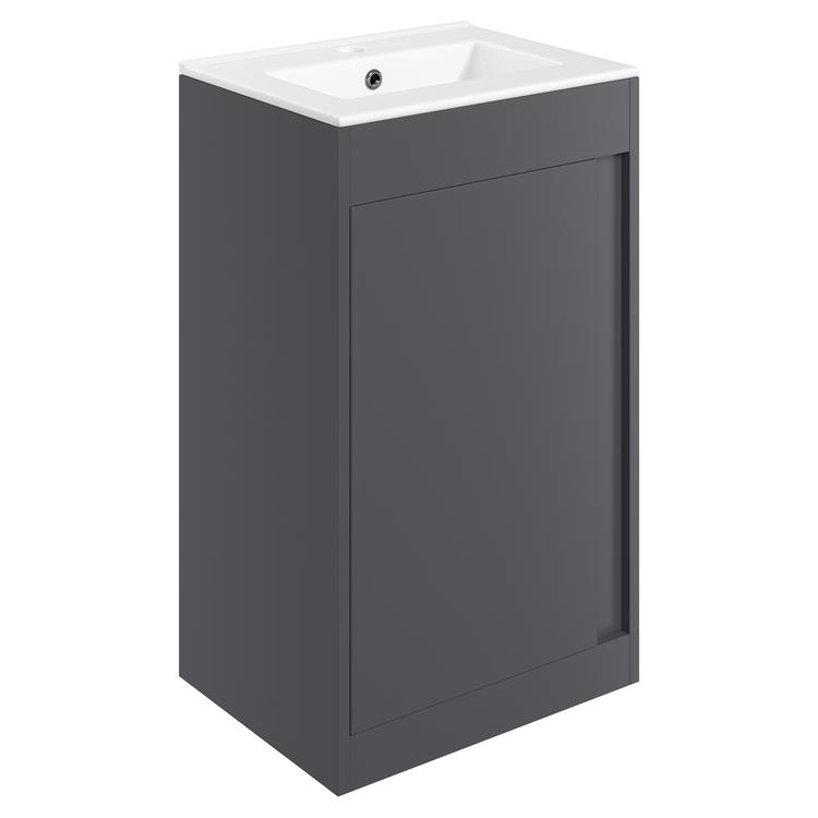 Nara 510mm(w) Floor Standing Unit Inc. Basin - Matt Graphite Grey