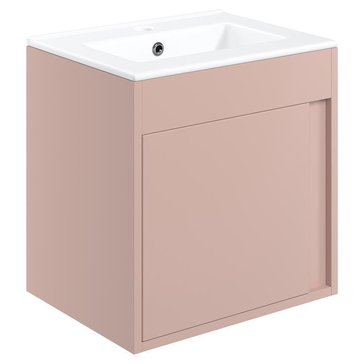 Nara 510mm(w) Wall Hung Unit Inc. Basin - Matt Antique Rose