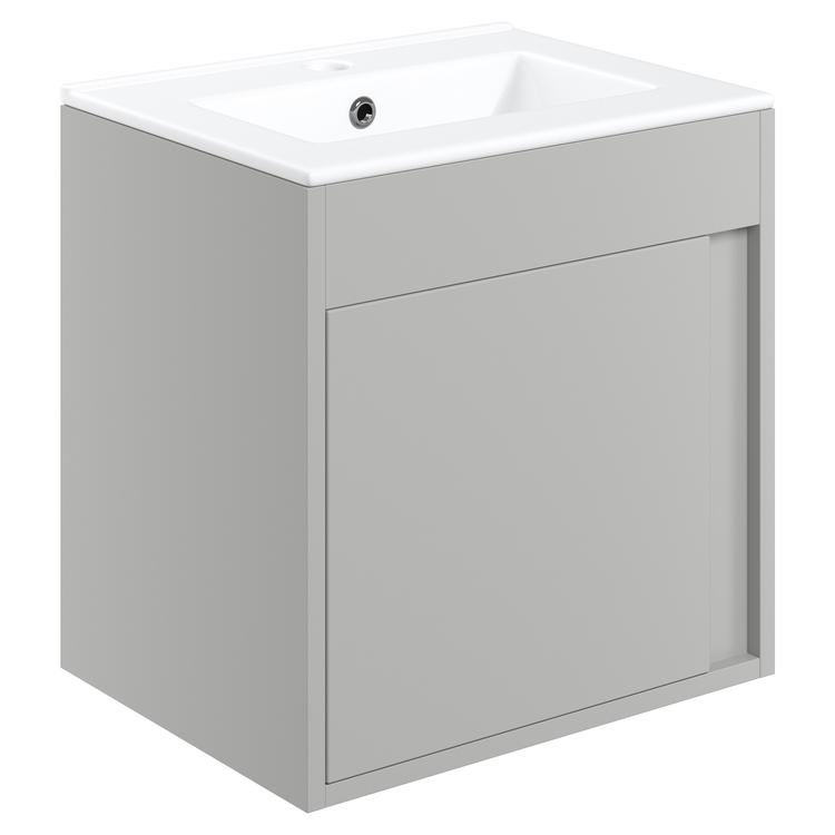 Nara 510mm(w) Wall Hung Unit Inc. Basin - Matt Light Grey