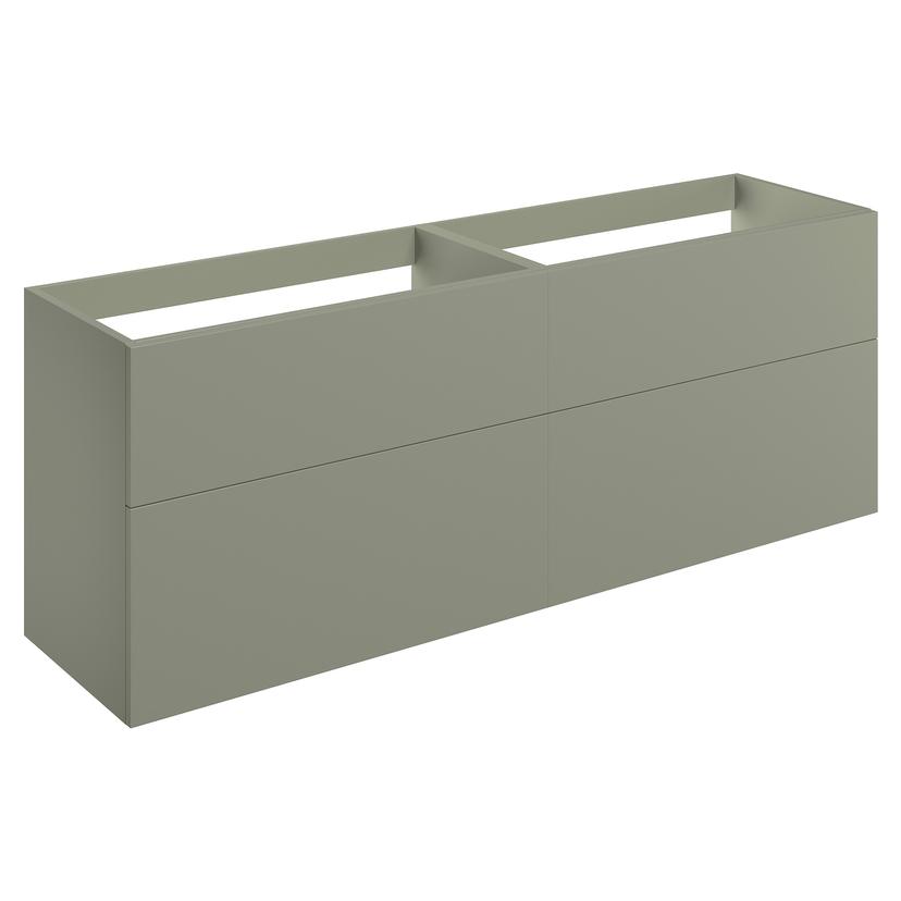 Yamagata 1180mm (W) x 600mm (H) x 455mm (D) Wall Hung 4 Drawer Basin Unit (No Top) - Matt Olive Green