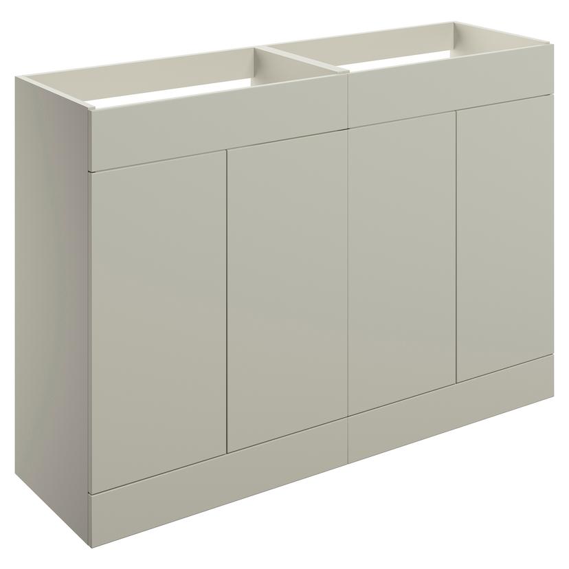 Yamagata 1180mm (W) x 830mm (H) x 450mm (D)  Freestanding 4 Door Basin Unit (No Top) - Matt Latte