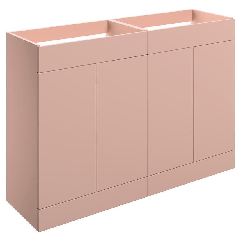 Yamagata 1180mm (W) x 830mm (H) x 450mm (D)  Freestanding 4 Door Basin Unit (No Top) - Matt Antique Rose