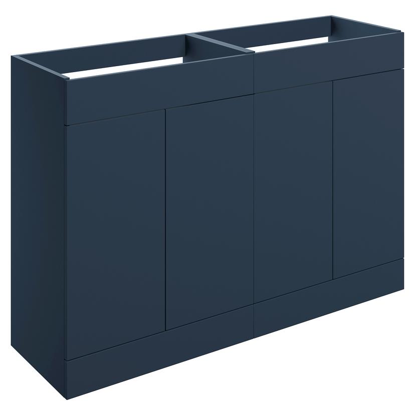 Yamagata 1180mm (W) x 830mm (H) x 450mm (D) Freestanding 4 Door Basin Unit (No Top) - Matt Deep Blue