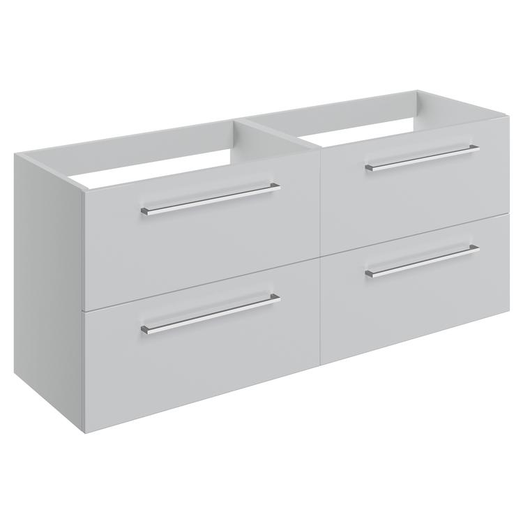 Naha 1180mm (W) x 500mm (H) x 450mm (D) Wall Hung 2 Drawer Basin Unit Run (No Top) - Grey Gloss