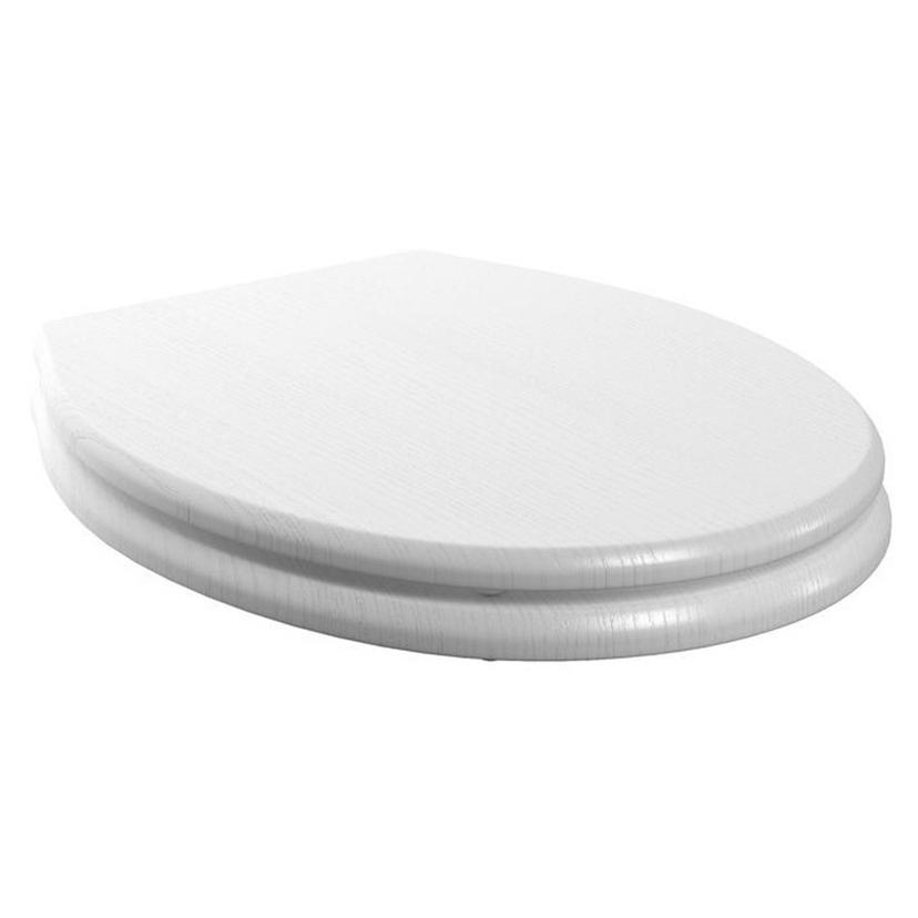 Sapporo Soft Close Wood Effect Toilet Seat - Satin White Ash