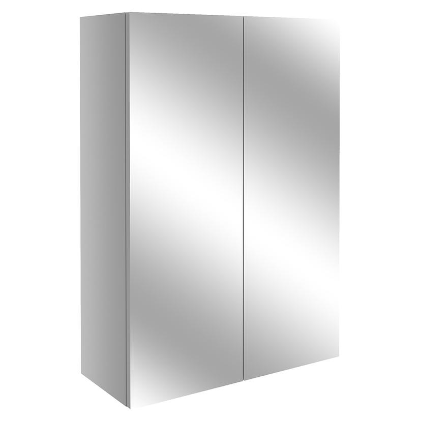 Tokyo 500mm(w) Mirrored Bathroom Cabinet - Light Grey Gloss