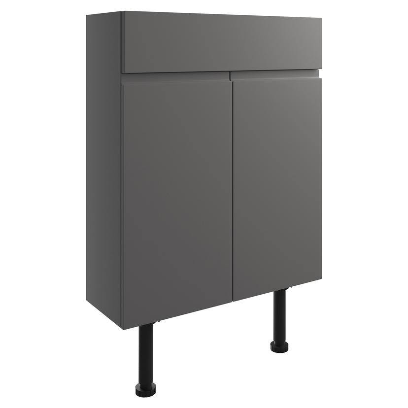 Nagoya 600mm(w) Slim Basin Unit - Onyx Grey Gloss