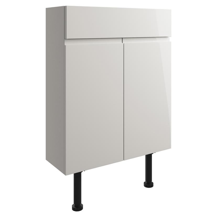 Nagoya 600mm(w) Slim Basin Unit - Pearl Grey Gloss