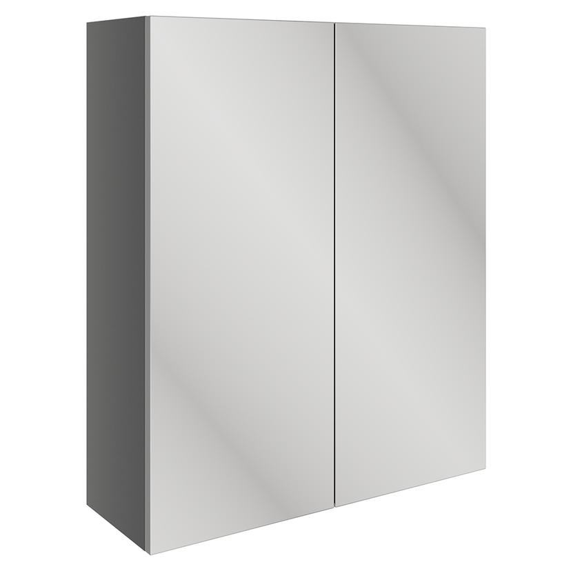 Nagoya 600mm(w) Mirrored Wall Unit - Onyx Grey Gloss