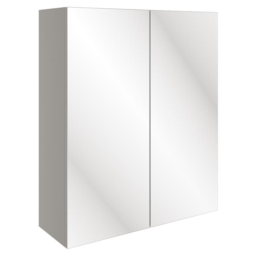 Nagoya 600mm(w) Mirrored Wall Unit - Pearl Grey Gloss