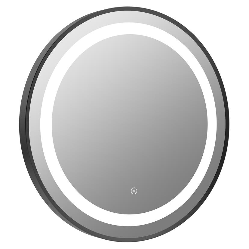 Oregon 600mm Round Front-Lit LED Mirror - Matt Black