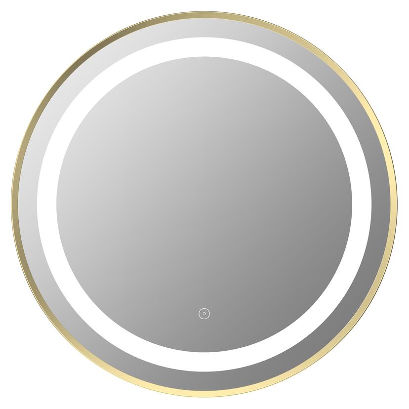 Oregon 600mm Round Front-Lit LED Mirror - Brushed Brass