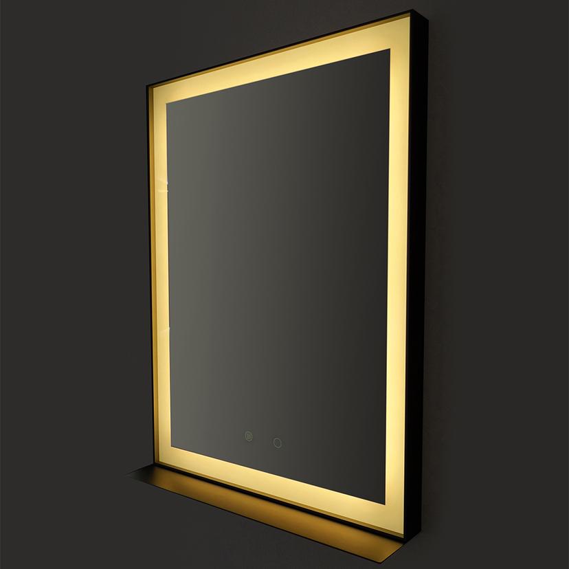 Jersey 600mm(w) x 800mm(h) Front-Lit Rectangular Mirror - Black