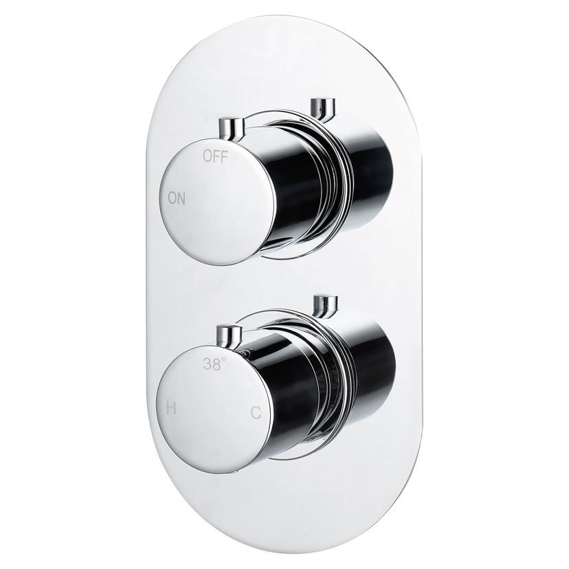 Seville Thermostatic Twin Shower Valve - Single Outlet