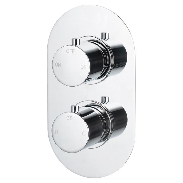 Seville Thermostatic Twin Shower Valve - Two Outlet