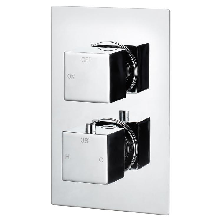 Murcia Thermostatic Twin Shower Valve - Single Outlet