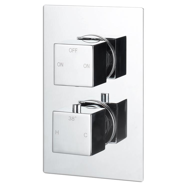 Murcia Thermostatic Twin Shower Valve - Two Outlet