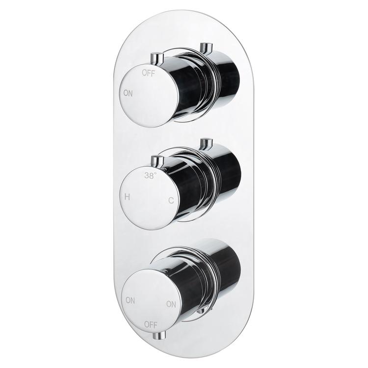 Seville Thermostatic Triple Shower Valve - Three Outlet