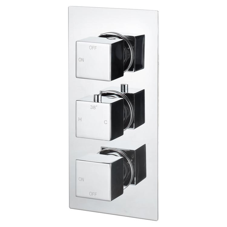 Murcia Thermostatic Triple Shower Valve - Two Outlet