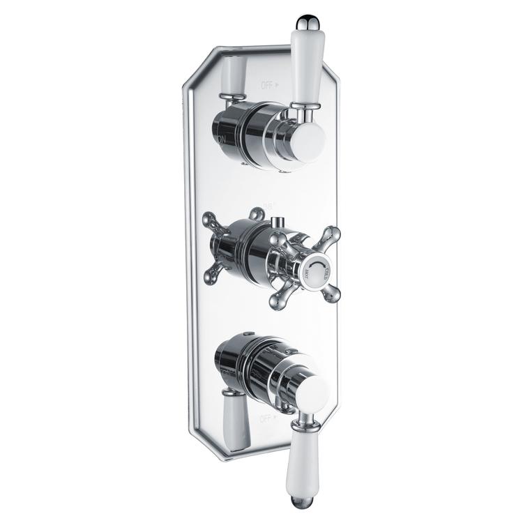 Toledo Traditional Lever Thermostatic Shower Valve - Two Outlet