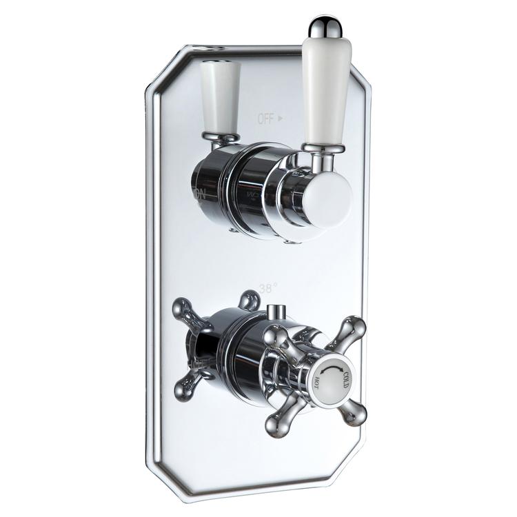 Toledo Traditional Lever Thermostatic Shower Valve - Single Outlet