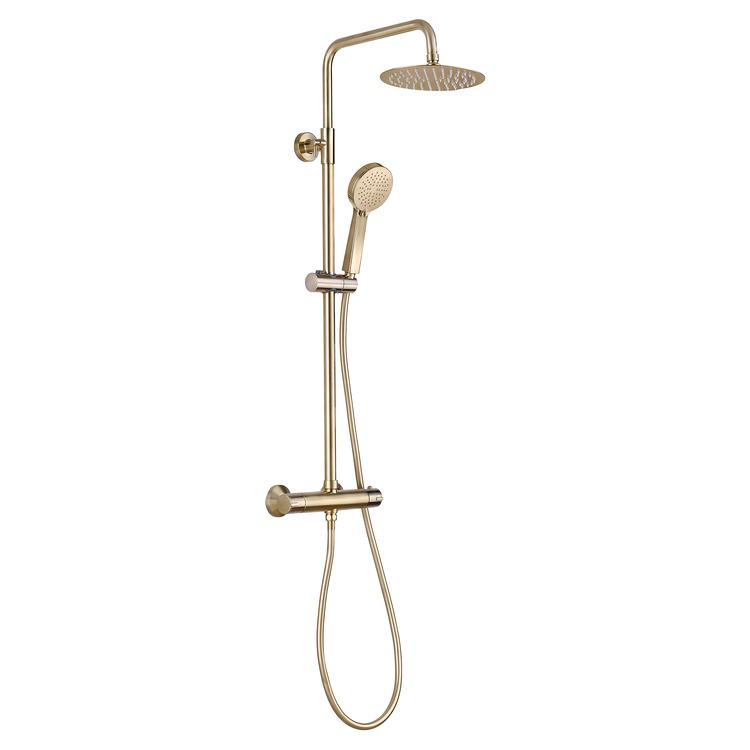 Thermostatic Bar Mixer With Riser Kit - Brushed Brass