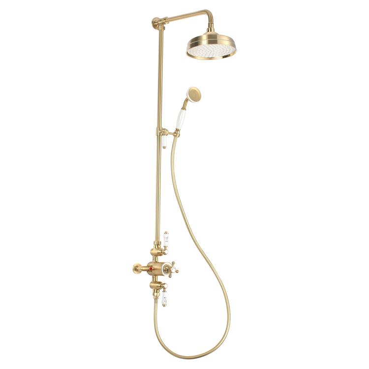 Toledo Thermostatic Shower Kit - Brushed Brass