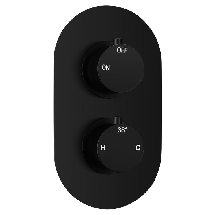 Single Outlet Twin Shower Valve - Matt Black