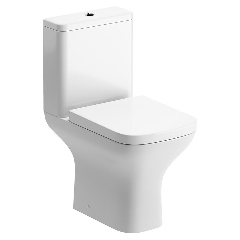 Parma Close Coupled Open Back WC & Wrapover Soft Close Seat