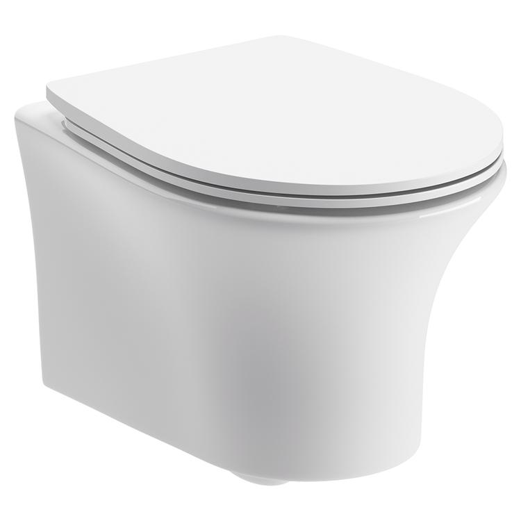 Salerno Rimless Wall Hung WC & Soft Close Seat