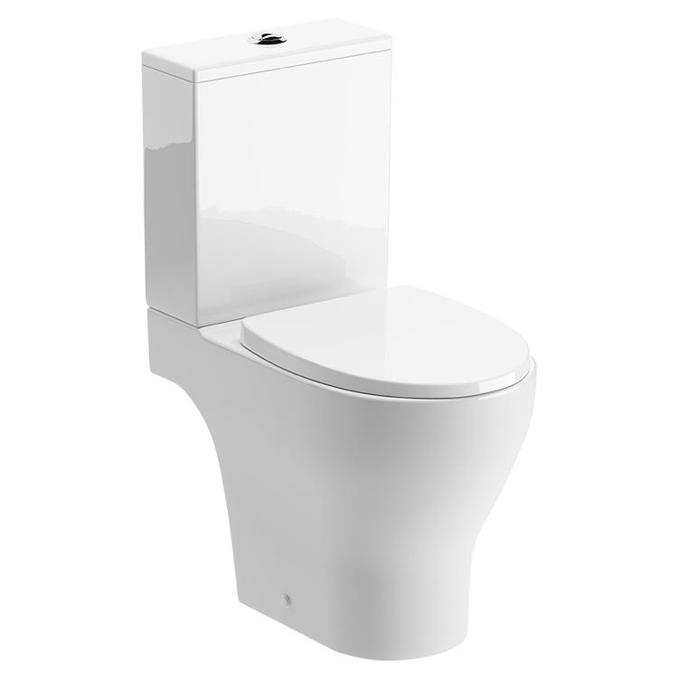 Trento Rimless Closed Coupled Part Shrouded WC & Soft Close Seat