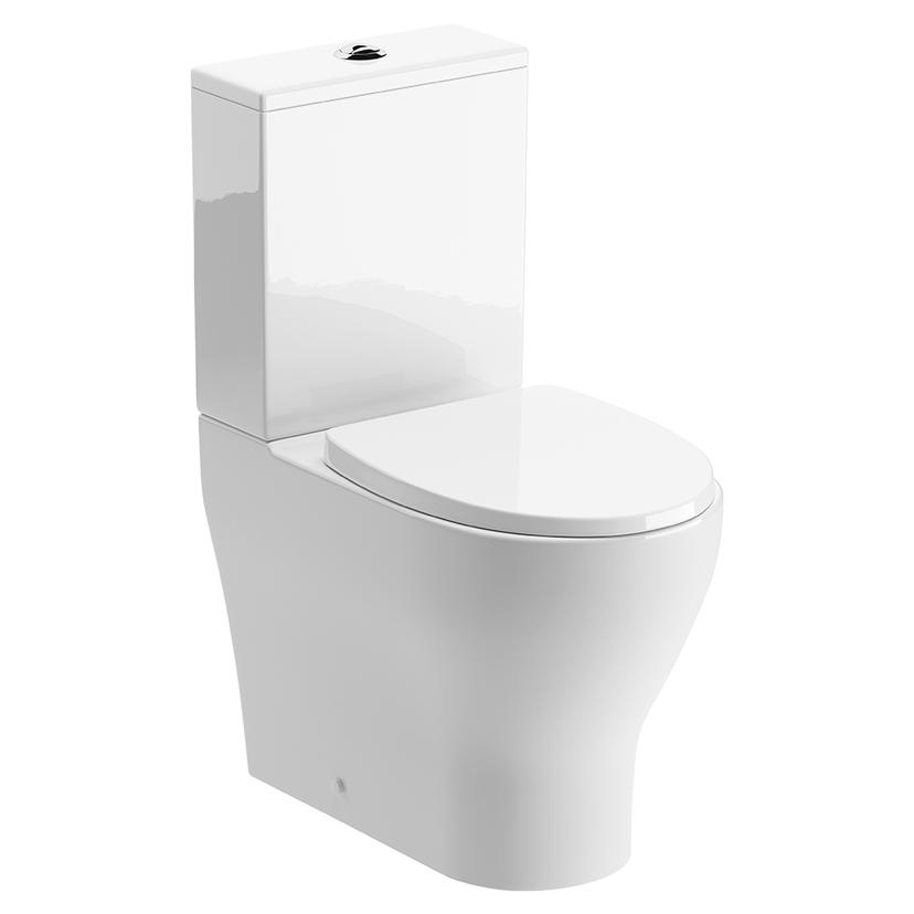 Trento Rimless Closed Coupled Fully Shrouded WC & Soft Close Seat