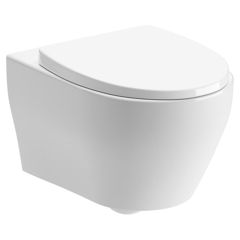 Trento Rimless Wall Hung WC & Soft Close Seat