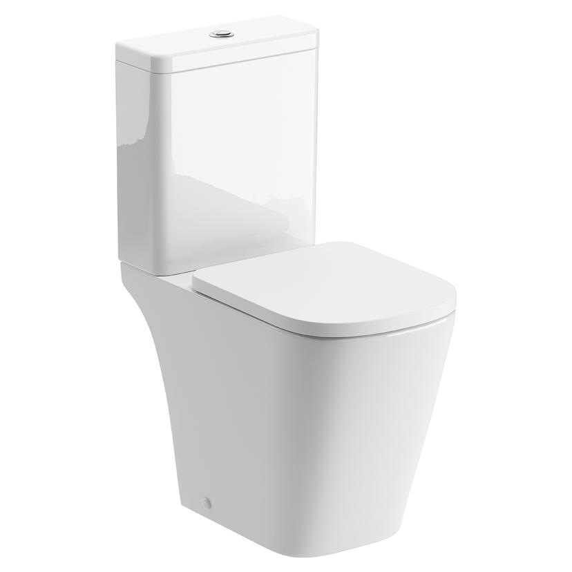 Messina Rimless Closed Coupled Part Shrouded Comfort Height WC & Soft Close Seat