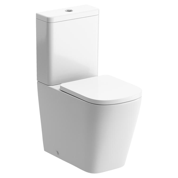 Messina Rimless Closed Coupled Fully Shrouded Short Projection WC & Soft Close Seat