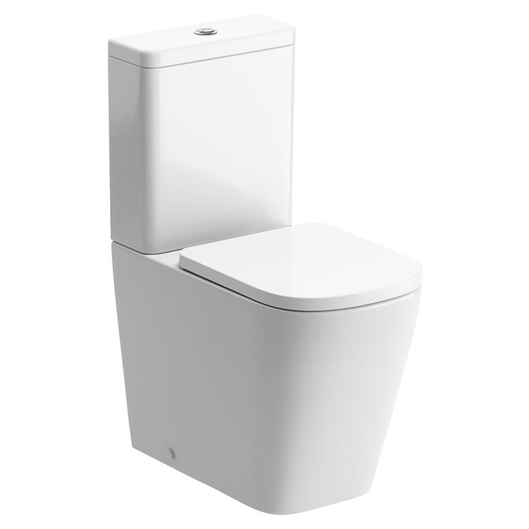 Messina Rimless Closed Coupled Comfort Height WC & Soft Close Seat