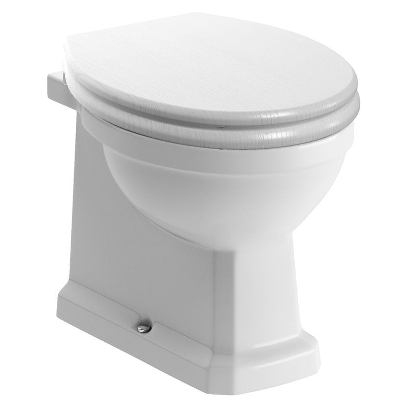 Bari Back to Wall WC & Satin White Wood Effect Seat