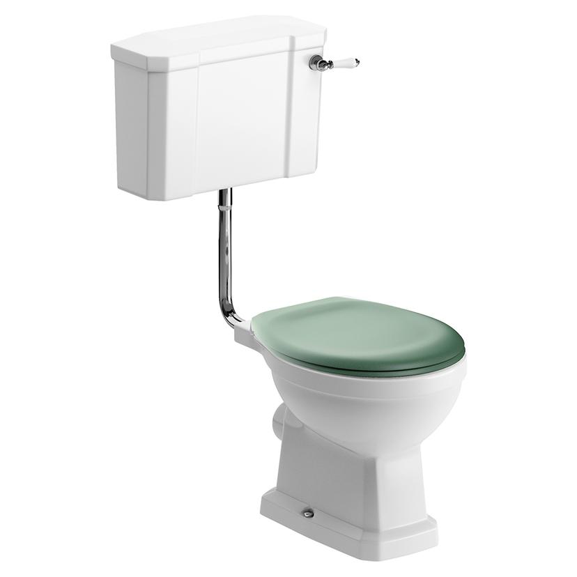 Bari Low Level WC & Sage Green Soft Close Seat