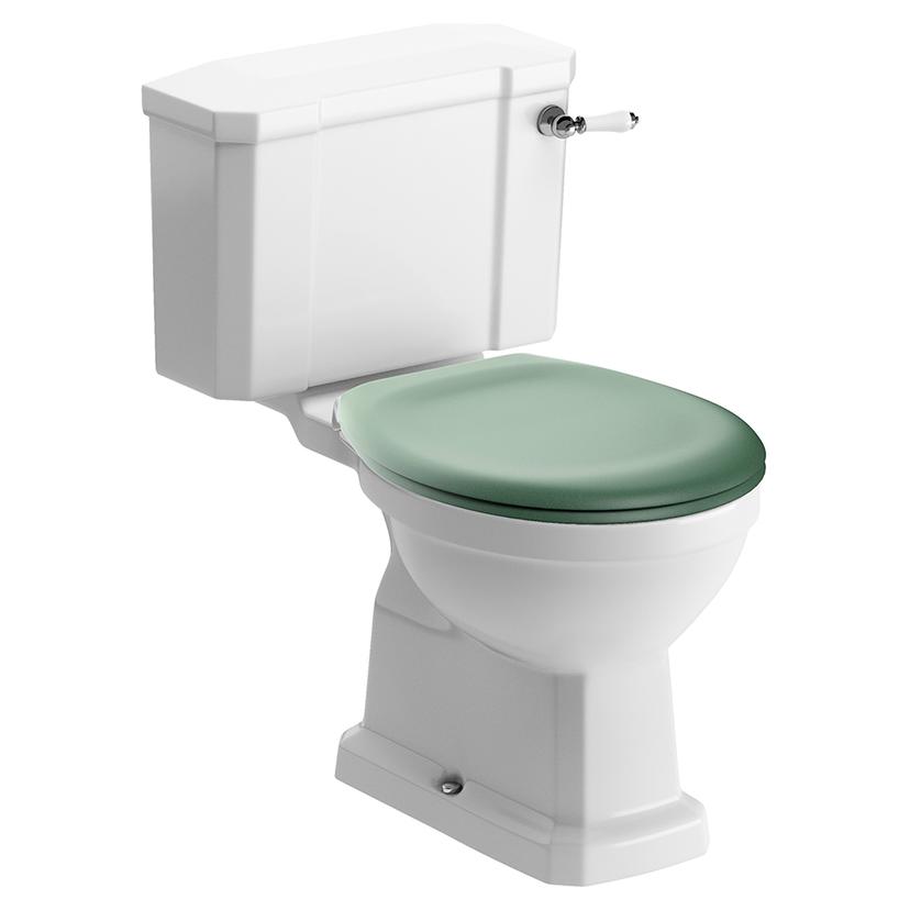 Bari Closed Coupled WC & Sage Green Soft Close Seat